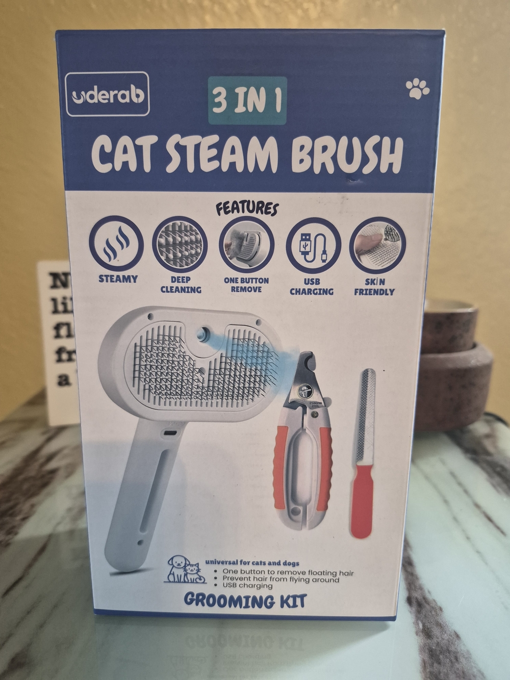 Uderab 3-in-1 Cat Grooming Kit